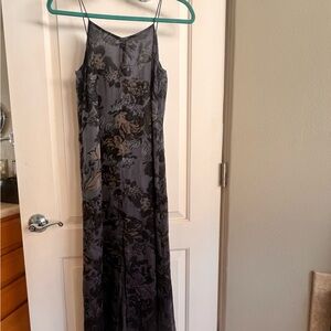 Banana Republic Black Silk V-Neck Slip Dress